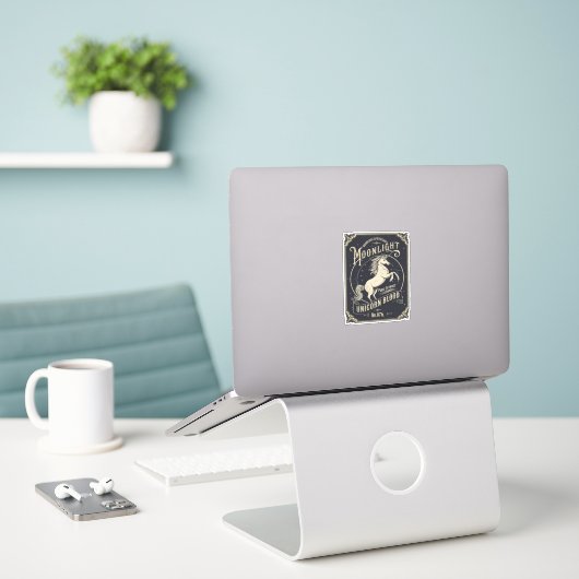 Moonlight Unicorn Blood Label Sticker (Laptop op bureau)
