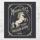 Moonlight Unicorn Blood Label Sticker (Enkel label)