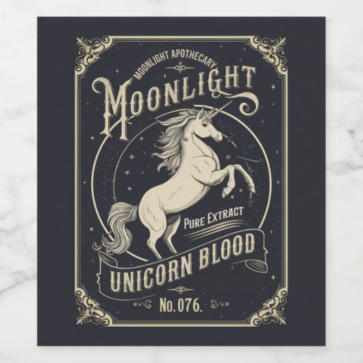 Moonlight Unicorn Blood Label Sticker (Enkel label)