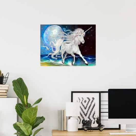 Moonlight Unicorn Poster (Thuiskantoor)