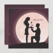 Moonlight Verloving Invitation Kaart (Voorkant / Achterkant)