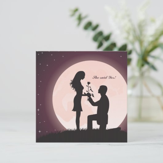 Moonlight Verloving Invitation Kaart (Staand voorkant)