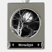 Moonlight Verzilverd Banner Ornament (Voorkant)