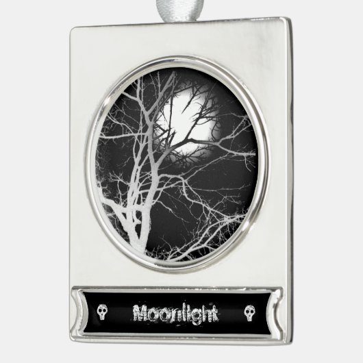 Moonlight Verzilverd Banner Ornament (Links)