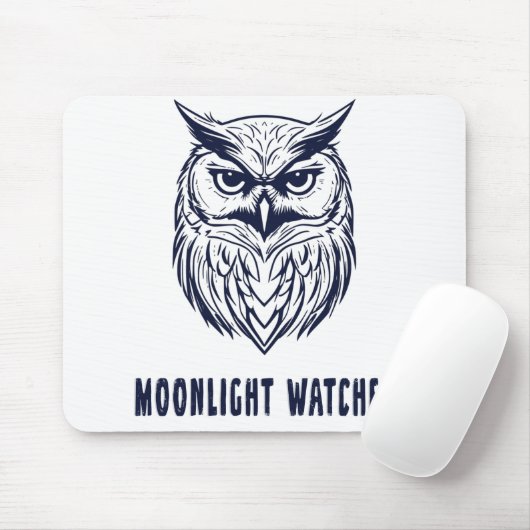 Moonlight Watcher - Owl Design - Mousepad Muismat (Met muis)