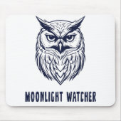 Moonlight Watcher - Owl Design - Mousepad Muismat (Voorkant)