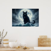 Moonlight Wave & Black Cat Poster (Keuken)