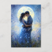Moonlight Wedding Celestial Love Night Sky Theme Informatiekaartje (Achterkant)