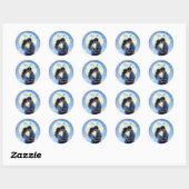 Moonlight Wedding Celestial Love Night Sky Theme Ronde Sticker (Vel)
