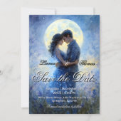 Moonlight Wedding Celestial Love Night Sky Theme Save The Date (Voorkant)