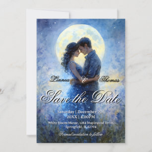 Moonlight Wedding Celestial Love Night Sky Theme Save The Date