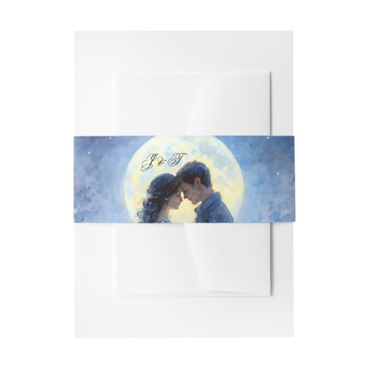 Moonlight Wedding Celestial Love Night Sky Theme Uitnodigingen Wikkel (Voorkant Voorbeeld)