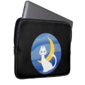 Moonlight white cat  laptop sleeve (Voorkant Rechts)