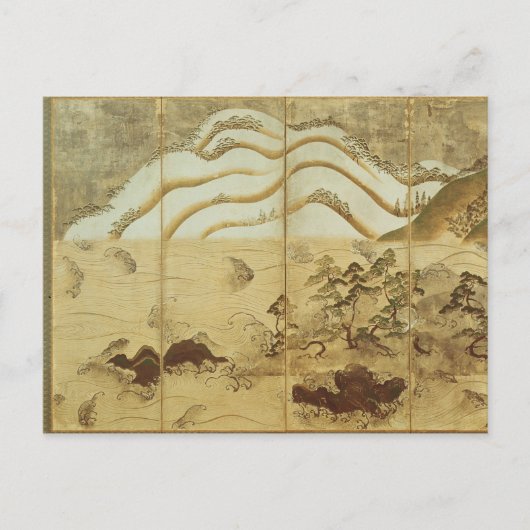 Moonlight Winter Landschap Briefkaart (Voorkant)