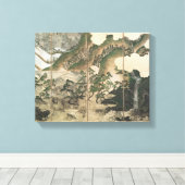 Moonlight Winter Landschap Canvas Afdruk (Insitu (Houten vloer))