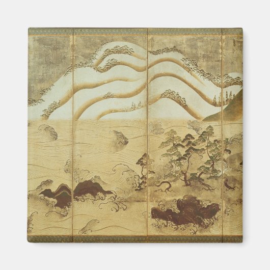 Moonlight Winter Landschap Magneet (Voorkant)