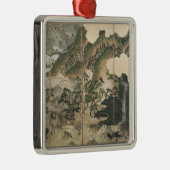 Moonlight Winter Landschap Metalen Ornament (Rechts)