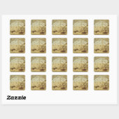 Moonlight Winter Landschap Vierkante Sticker (Vel)