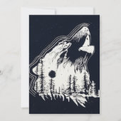 Moonlight Winter Wolf Pine Tree Forest Feestdagenkaart (Voorkant)