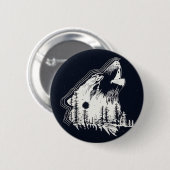 Moonlight Winter Wolf Pine Tree Forest Ronde Button 5,7 Cm (Voorkant /achterkant)