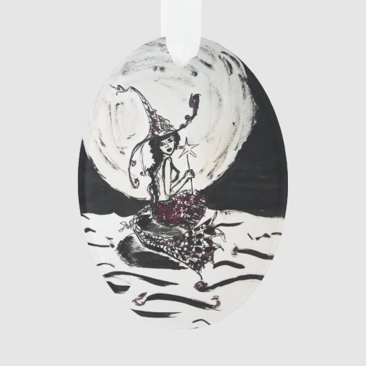 Moonlight Witchy Mermaid Dark Love Fantasy Ornament (voorkant)