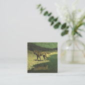 Moonlight Wolf By Frederic Remington 1909 Vierkante Visitekaartje (Staand voorkant)