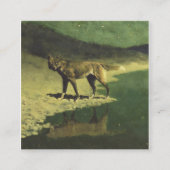 Moonlight Wolf By Frederic Remington 1909 Vierkante Visitekaartje (Voorkant)