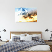 Moonlight wolf in foto's van het bergbos. canvas afdruk (Insitu (Slaapkamer))