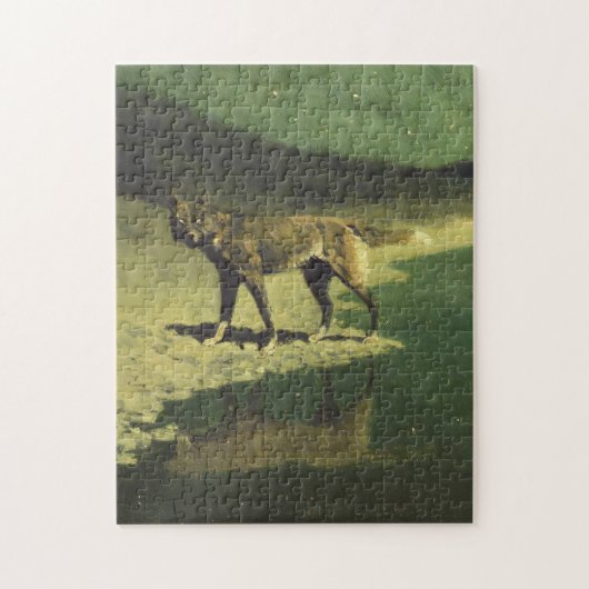 Moonlight Wolf van Frederic Remington 1909 Legpuzzel (Verticaal)