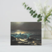 Moonlight, Wood Island Light van Winslow Homer. Briefkaart (Staand voorkant)