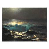 Moonlight, Wood Island Light van Winslow Homer. Foto Afdruk (Voorkant)