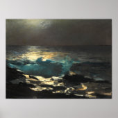 Moonlight, Wood Island Light van Winslow Homer. Poster (Voorkant)