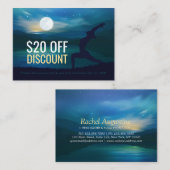 Moonlight Yoga Meditation Crescent Moon Salutation Kortingskaartje (Voorkant / Achterkant)