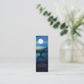 Moonlight Yoga Meditation Crescent Moon Salutation Mini Visitekaartje (Staand voorkant)