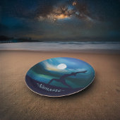 Moonlight Yoga Meditation Crescent Moon Salutation Papieren Bordje