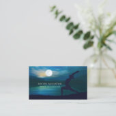 Moonlight Yoga Meditation Crescent Moon Salutation Visitekaartje (Staand voorkant)