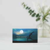 Moonlight Yoga Meditation Crescent Moon Salutation Visitekaartje (Staand voorkant)