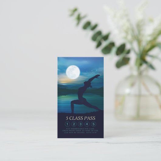 Moonlight Yoga Teacher Half Moon Pose 5 Class Pass Klantenkaartje (Staand voorkant)