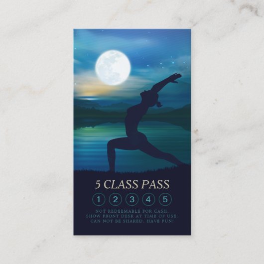 Moonlight Yoga Teacher Half Moon Pose 5 Class Pass Klantenkaartje (Voorkant)