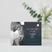 Moonlight Zee Foto opslaan-de-datum Briefkaart (Staand voorkant)