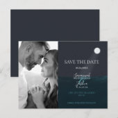 Moonlight Zee Foto opslaan-de-datum Briefkaart (Voorkant / Achterkant)