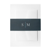 Moonlight Zee Monogram Belly Band - Midnight Blue Uitnodigingen Wikkel (Voorkant Voorbeeld)