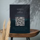 Moonlight Zee QR Code RSVP Card – Night Ocean Informatiekaartje