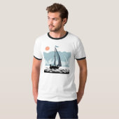 Moonlight Zeilen Mannen Ringer T-shirt (Voorkant volledig)