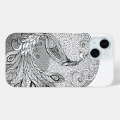 Moonlight Zilver en Witte Peacock Case-Mate iPhone Case (Achterkant (horizontaal))