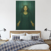 Moonlit Antler Priestess II – Forest Mystic Goddes Canvas Afdruk (Insitu (Slaapkamer))