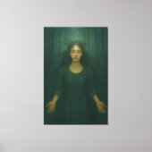 Moonlit Antler Priestess II – Forest Mystic Goddes Canvas Afdruk (Voorkant)