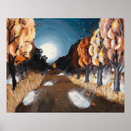 Moonlit Autumn Night: 30x24 Afdrukken Poster (Voorkant)