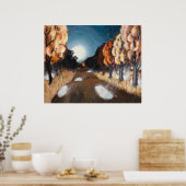 Moonlit Autumn Night: 30x24 Afdrukken Poster (Keuken)