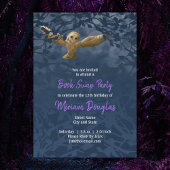 Moonlit Barn Owl, Midnight Blue Forest Card Kaart